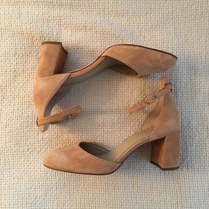 Ann Taylor Suede Block Heel Pumps